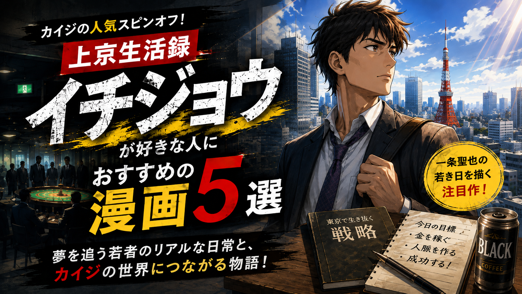 『上京生活録イチジョウ』が好きな人におすすめの漫画5選【カイジ・ギャンブル・人間ドラマ】