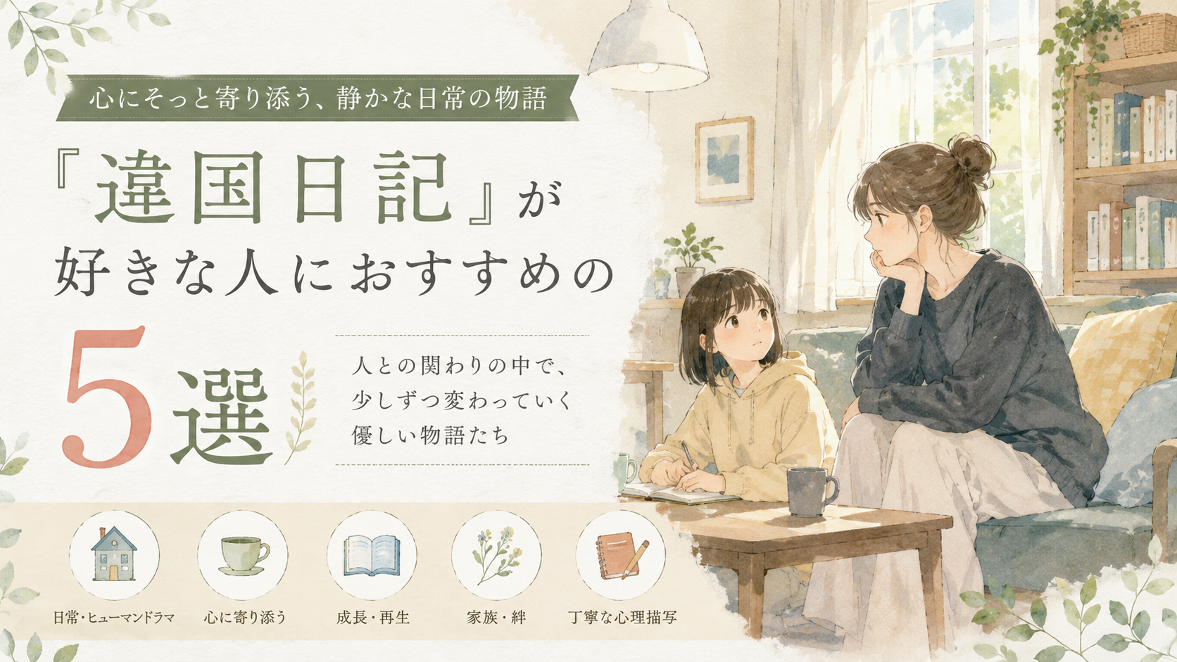 『違国日記』が好きな人におすすめの漫画5選【静かな日常と人間関係を描く物語】