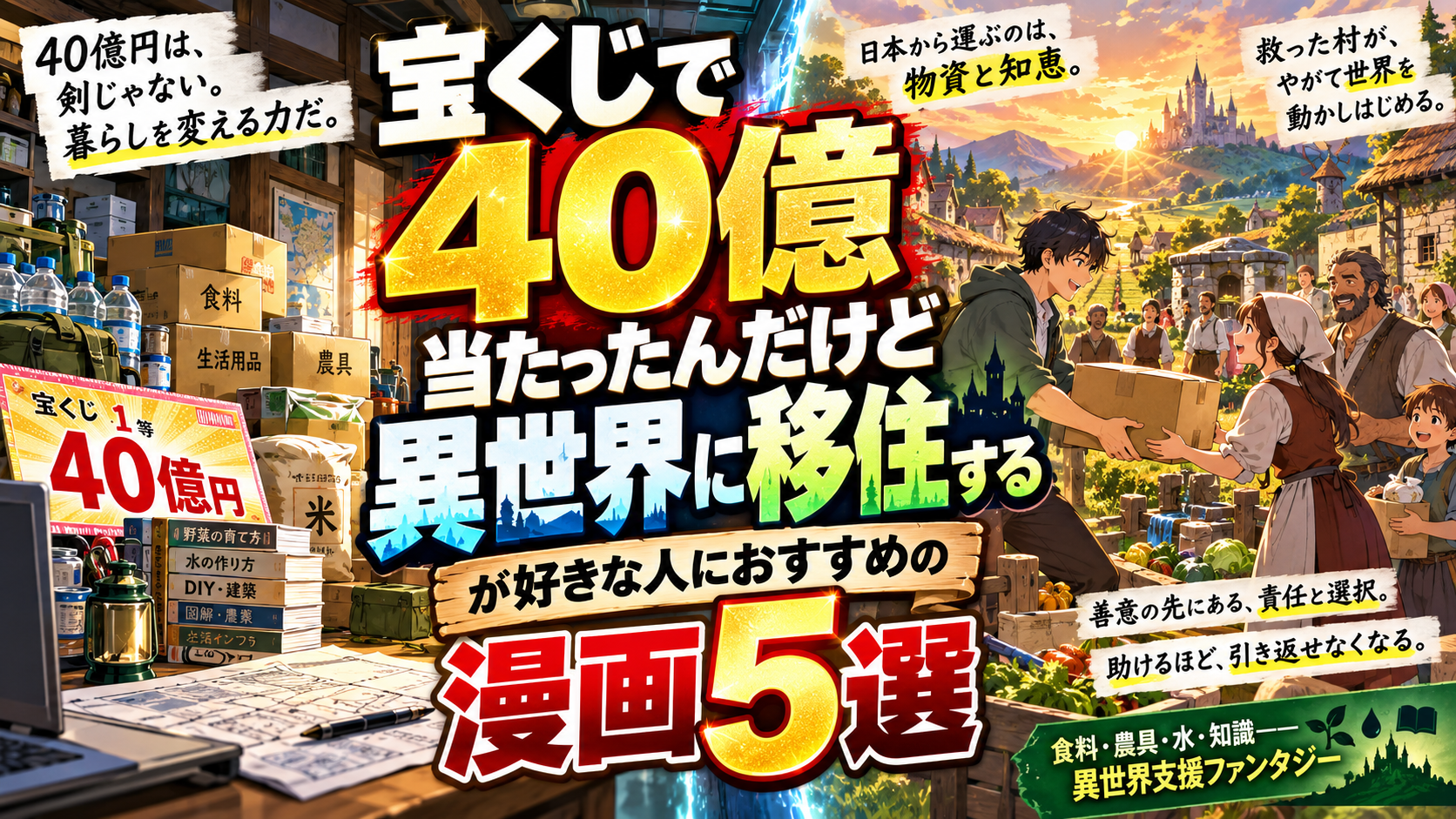 『宝くじで40億当たったんだけど異世界に移住する』が好きな人におすすめの漫画5選【異世界・内政・現代知識】